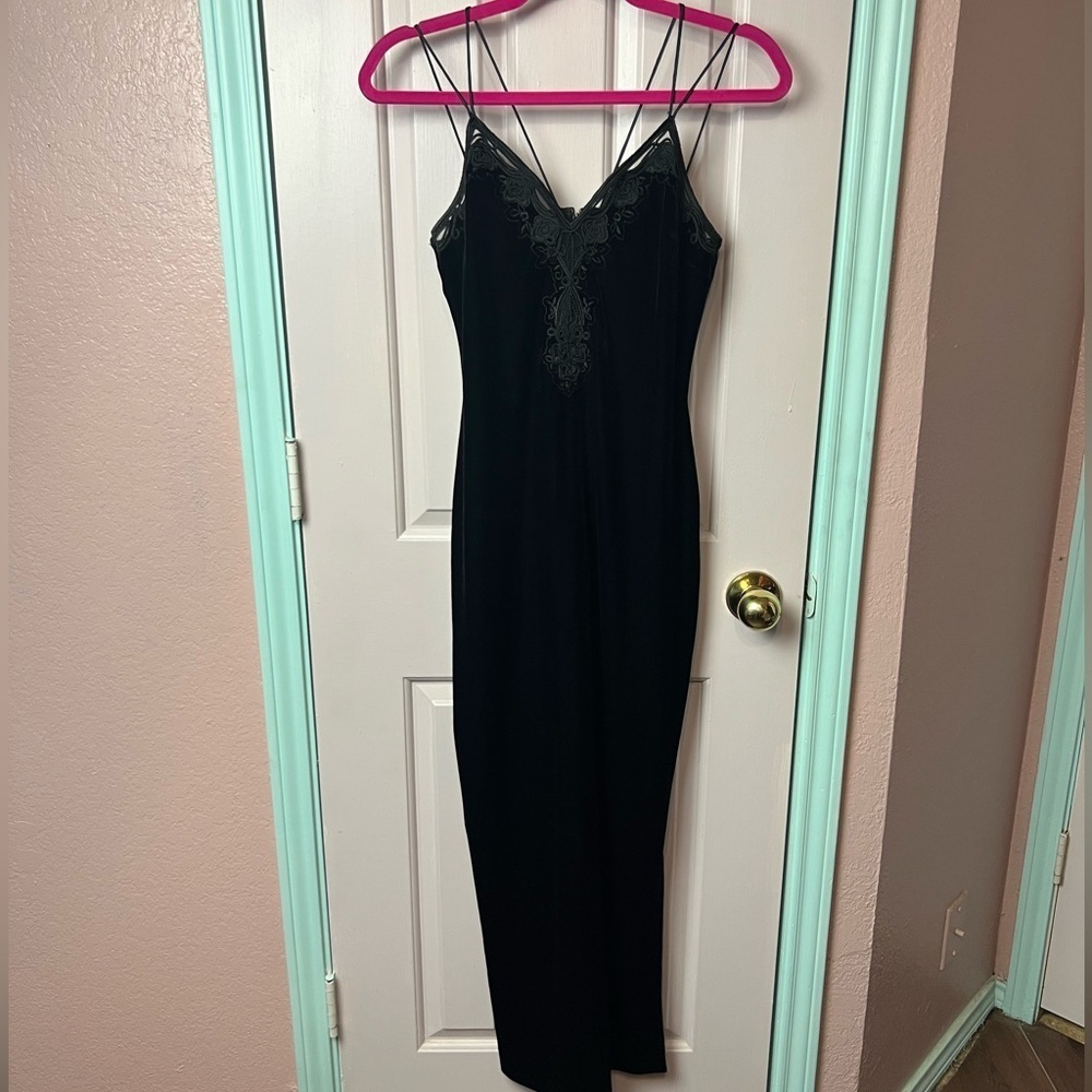 Vintage 90's Y2K Caché Velvet Maxi Slip Dress